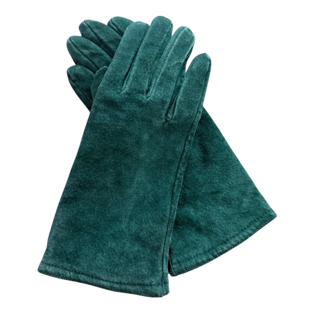 Vintage Green Suede Leather Driving Gloves Size Small Weatherproof - Picture 2 of 8